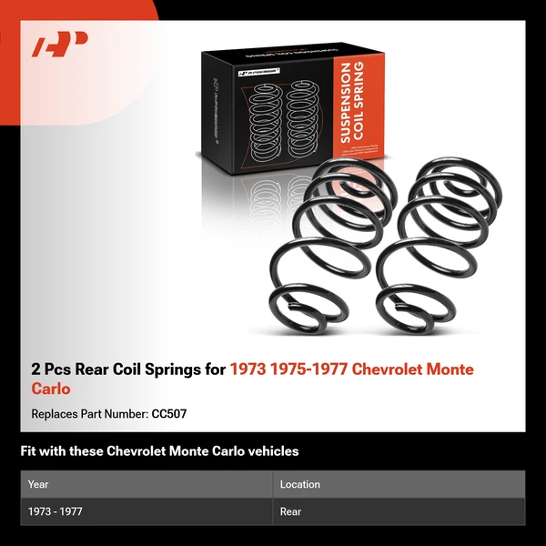 2 Pcs Rear Coil Springs for 1973 1975-1977 Chevrolet Monte Carlo