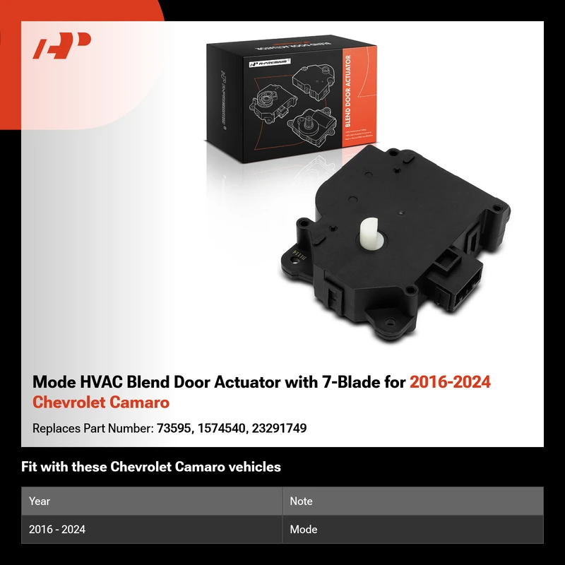 Mode HVAC Blend Door Actuator with 7-Blade for 2016-2024 Chevrolet Camaro