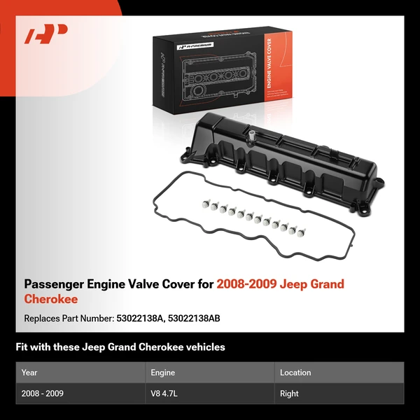 Passenger Engine Valve Cover for 2008-2009 Jeep Grand Cherokee
