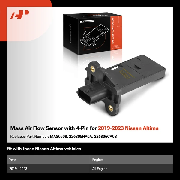 Mass Air Flow Sensor with 4-Pin for 2019-2023 Nissan Altima