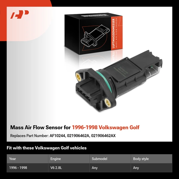 Mass Air Flow Sensor for 1996-1998 Volkswagen Golf
