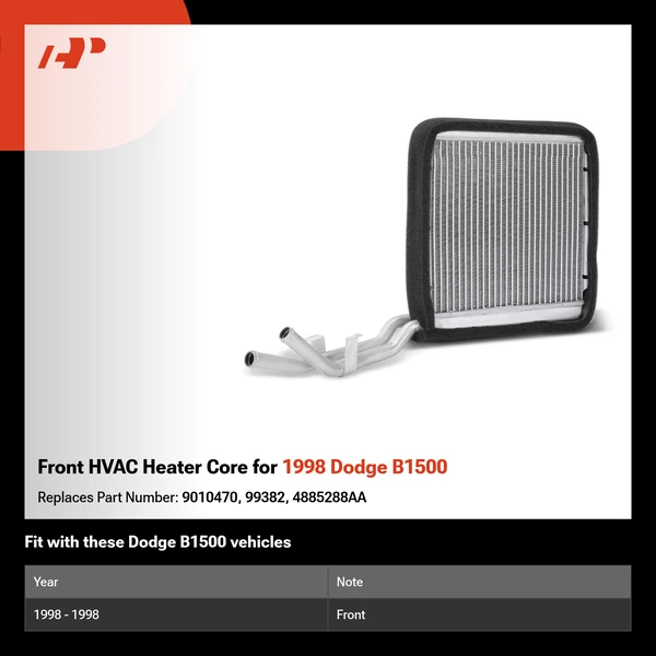 Front HVAC Heater Core for 1998 Dodge B1500