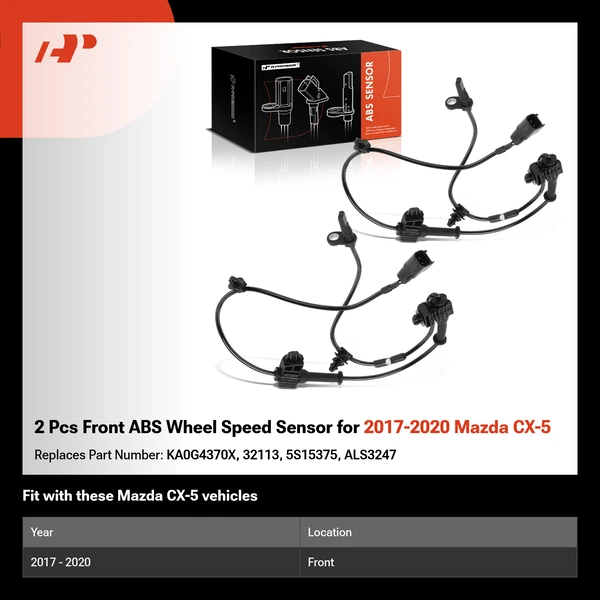 2 Pcs Front ABS Wheel Speed Sensor for 2017-2020 Mazda CX-5