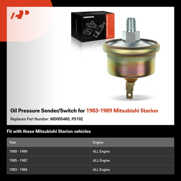 Oil Pressure Sender/Switch for 1983-1989 Mitsubishi Starion