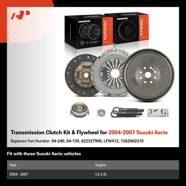 Transmission Clutch Kit & Flywheel for 2004-2007 Suzuki Aerio