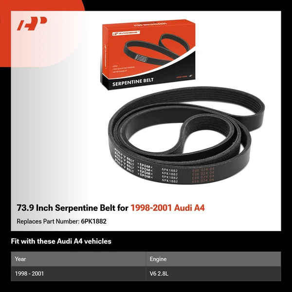 73.9 Inch Serpentine Belt for 1998-2001 Audi A4