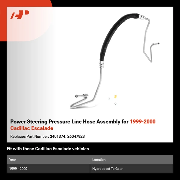 Power Steering Pressure Line Hose Assembly for 1999-2000 Cadillac Escalade