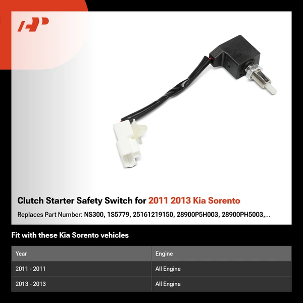Clutch Starter Safety Switch for 2011 2013 Kia Sorento