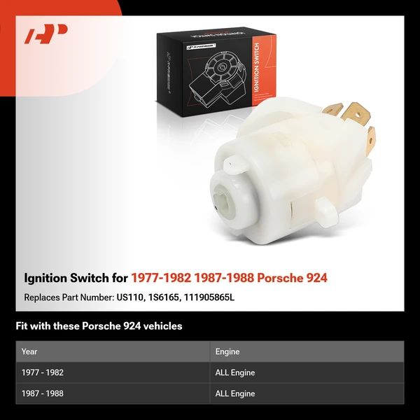 Ignition Switch for 1977-1982 1987-1988 Porsche 924