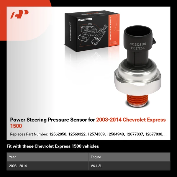 Power Steering Pressure Sensor for 2003-2014 Chevrolet Express 1500