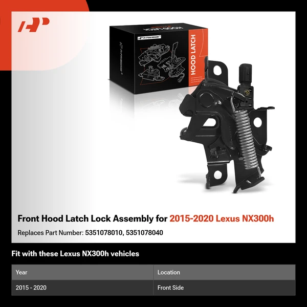 Front Hood Latch Lock Assembly for 2015-2020 Lexus NX300h