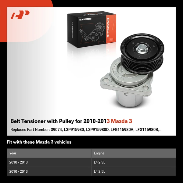 Belt Tensioner with Pulley for 2010-2013 Mazda 3