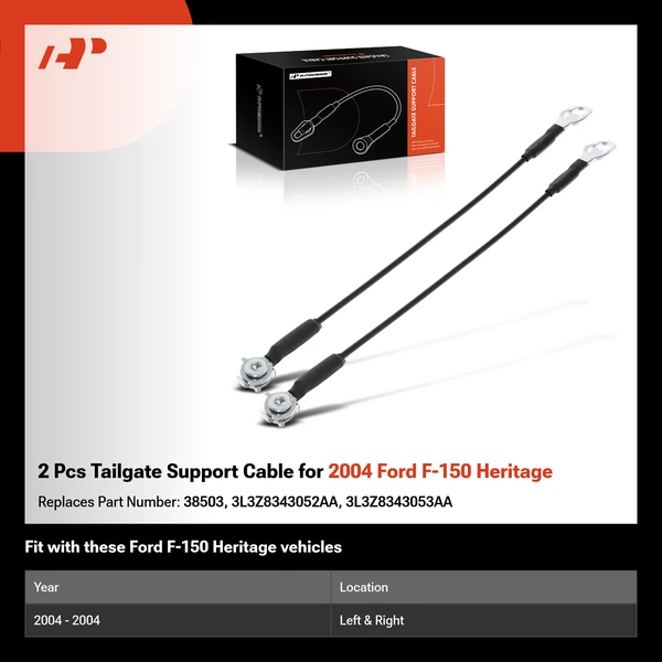 2 Pcs Tailgate Support Cable for 2004 Ford F-150 Heritage