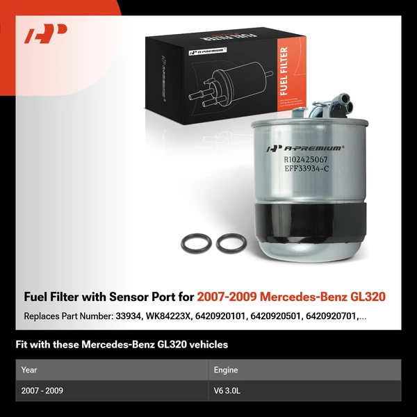 Fuel Filter with Sensor Port for 2007-2009 Mercedes-Benz GL320