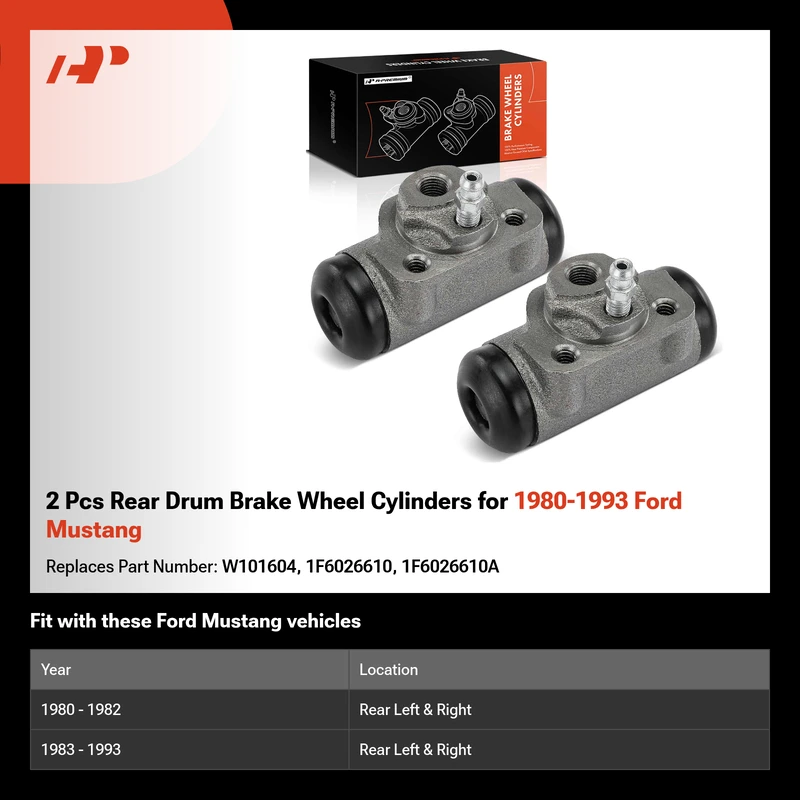 2 Pcs Rear Drum Brake Wheel Cylinders for 1980-1993 Ford Mustang