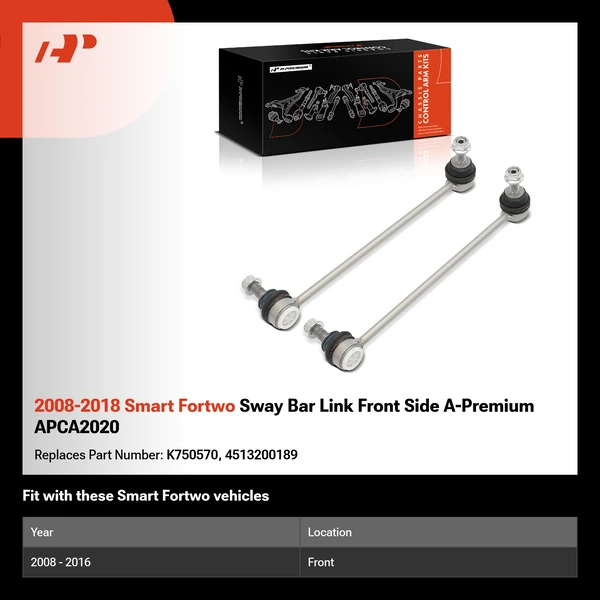 2008-2018 Smart Fortwo Sway Bar Link Front Side A-Premium APCA2020