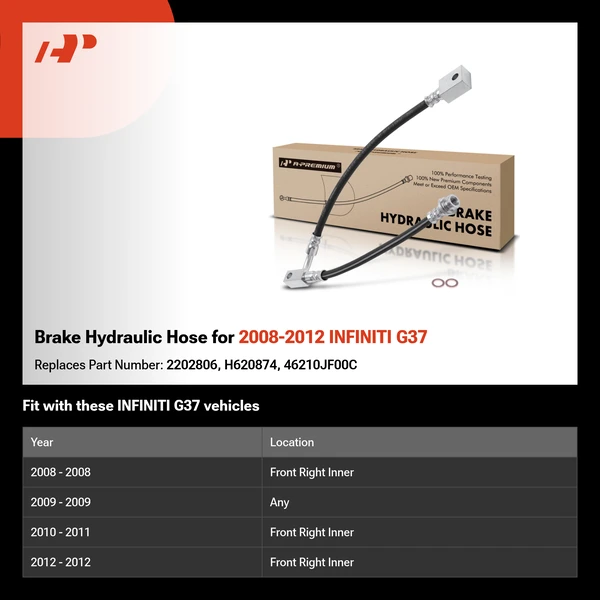 Brake Hydraulic Hose for 2008-2012 INFINITI G37