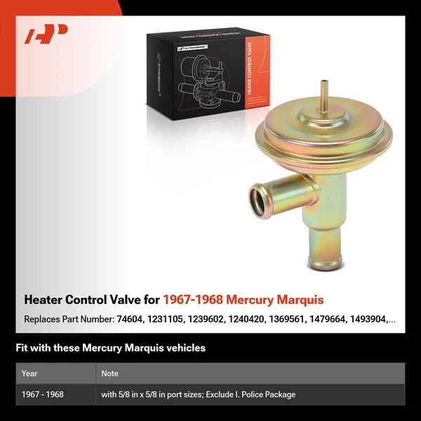 Heater Control Valve for 1967-1968 Mercury Marquis