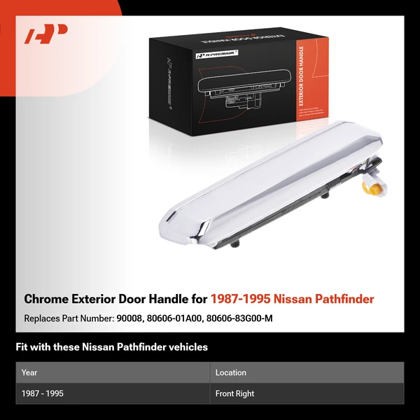 Chrome Exterior Door Handle for 1987-1995 Nissan Pathfinder