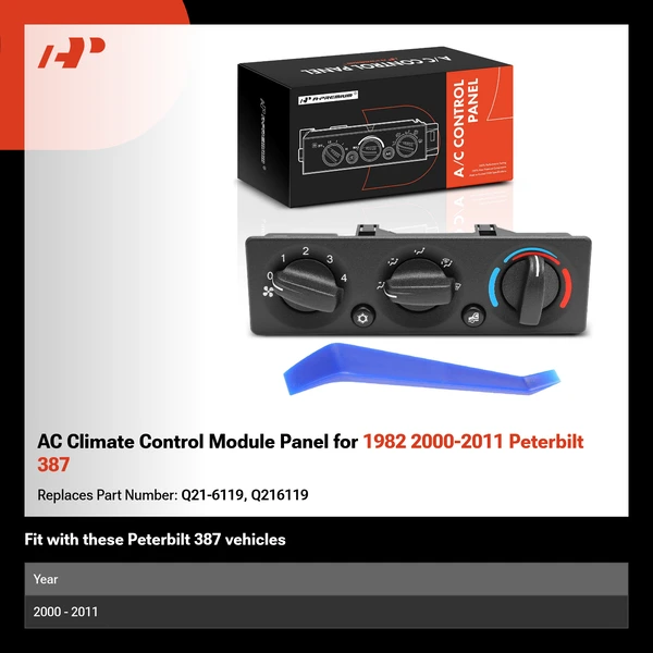 AC Climate Control Module Panel for 1982 2000-2011 Peterbilt 387