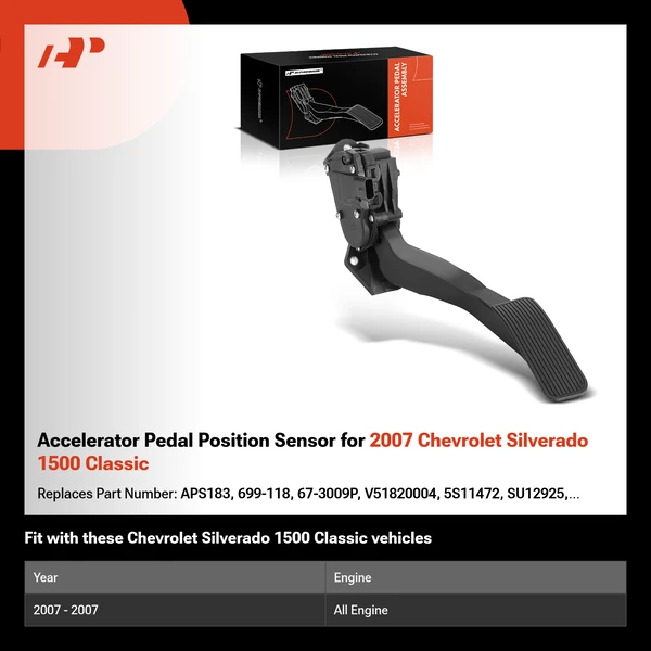 Accelerator Pedal Position Sensor for 2007 Chevrolet Silverado 1500 Classic