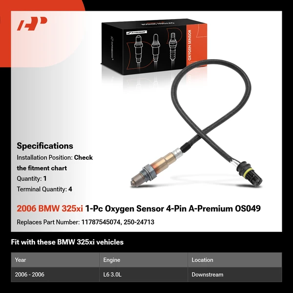 2006 BMW 325xi 1-Pc Oxygen Sensor 4-Pin A-Premium OS049