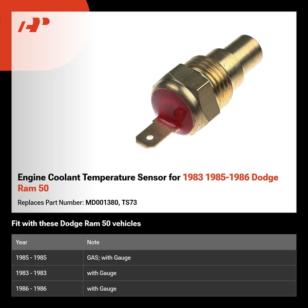 Engine Coolant Temperature Sensor for 1983 1985-1986 Dodge Ram 50