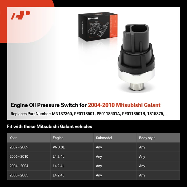 Engine Oil Pressure Switch for 2004-2010 Mitsubishi Galant