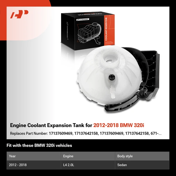 Engine Coolant Expansion Tank for 2012-2018 BMW 320i