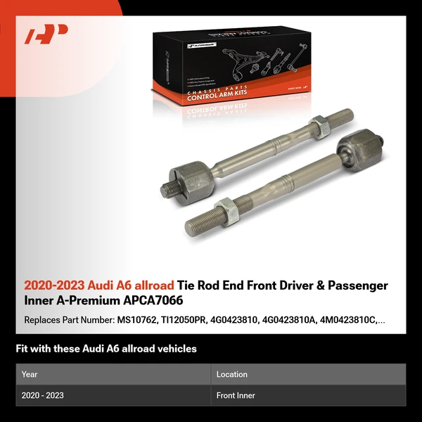 2020-2023 Audi A6 allroad Tie Rod End Front Driver & Passenger Inner A-Premium APCA7066