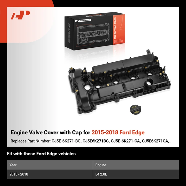 Engine Valve Cover with Cap for 2015-2018 Ford Edge