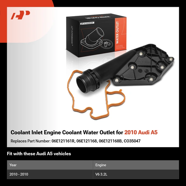 Coolant Inlet Engine Coolant Water Outlet for 2010 Audi A5