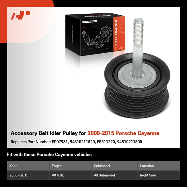 Accessory Belt Idler Pulley for 2008-2015 Porsche Cayenne