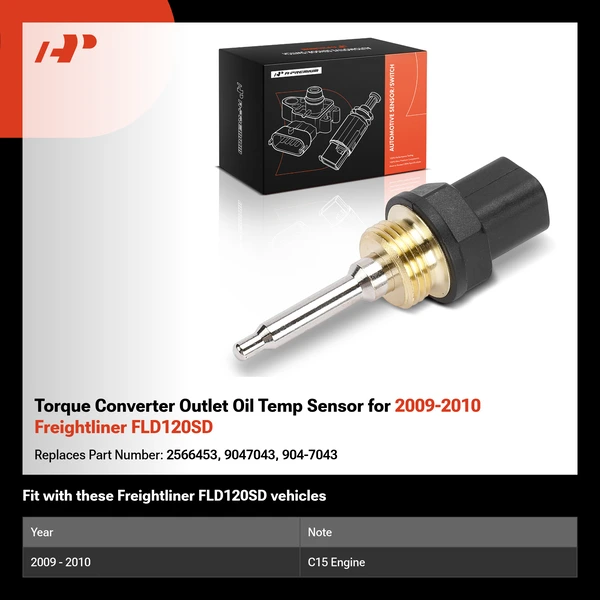Torque Converter Outlet Oil Temp Sensor for 2009-2010 Freightliner FLD120SD