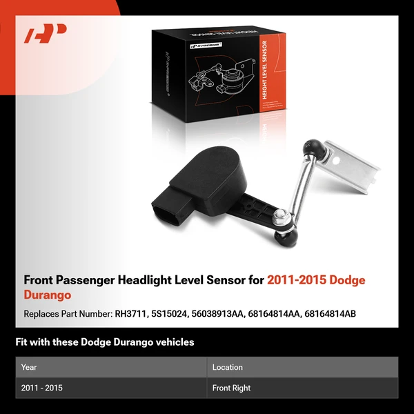 Front Passenger Headlight Level Sensor for 2011-2015 Dodge Durango