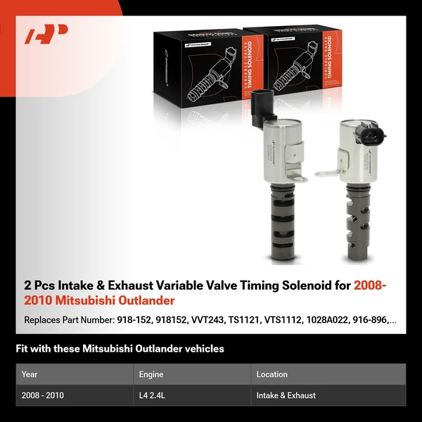 2 Pcs Intake & Exhaust Variable Valve Timing Solenoid for 2008-2010 Mitsubishi Outlander