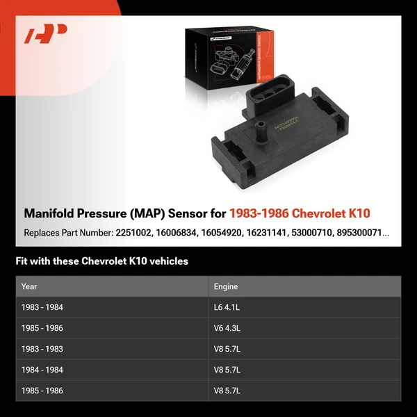 Manifold Pressure (MAP) Sensor for 1983-1986 Chevrolet K10