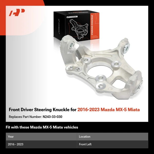 Front Driver Steering Knuckle for 2016-2023 Mazda MX-5 Miata