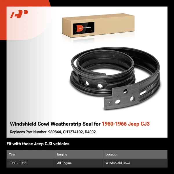 Windshield Cowl Weatherstrip Seal for 1960-1966 Jeep CJ3