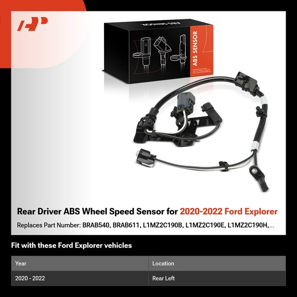 Rear Driver ABS Wheel Speed Sensor for 2020-2022 Ford Explorer