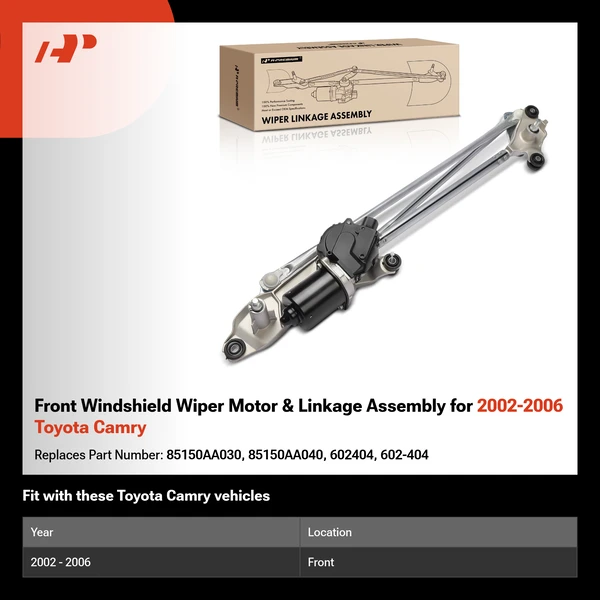 Front Windshield Wiper Motor & Linkage Assembly for 2002-2006 Toyota Camry