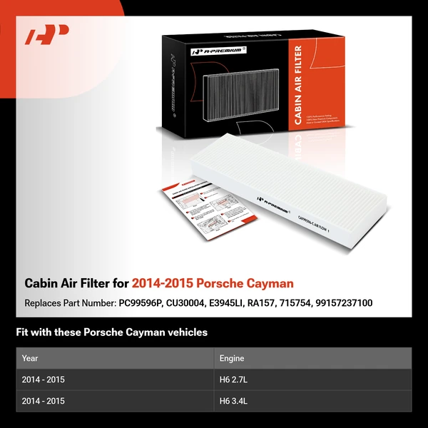 Cabin Air Filter for 2014-2015 Porsche Cayman