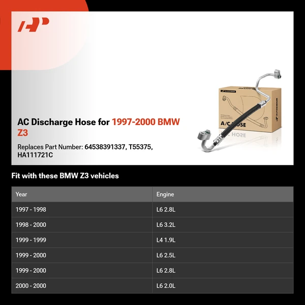 AC Discharge Hose for 1997-2000 BMW Z3