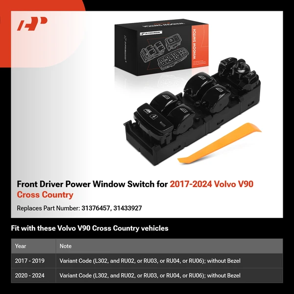 Front Driver Power Window Switch for 2017-2024 Volvo V90 Cross Country