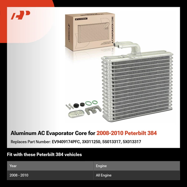Aluminum AC Evaporator Core for 2008-2010 Peterbilt 384
