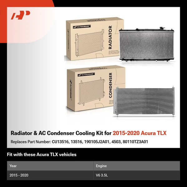 Radiator & AC Condenser Cooling Kit for 2015-2020 Acura TLX