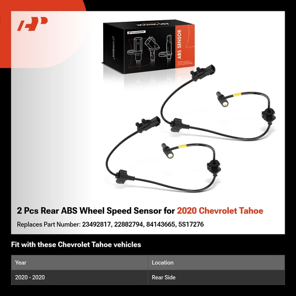 2 Pcs Rear ABS Wheel Speed Sensor for 2020 Chevrolet Tahoe