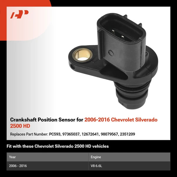 Crankshaft Position Sensor for 2006-2016 Chevrolet Silverado 2500 HD