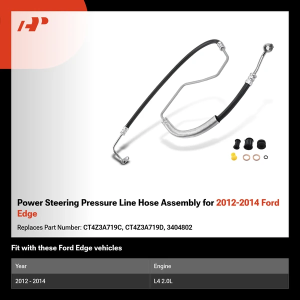 Power Steering Pressure Line Hose Assembly for 2012-2014 Ford Edge