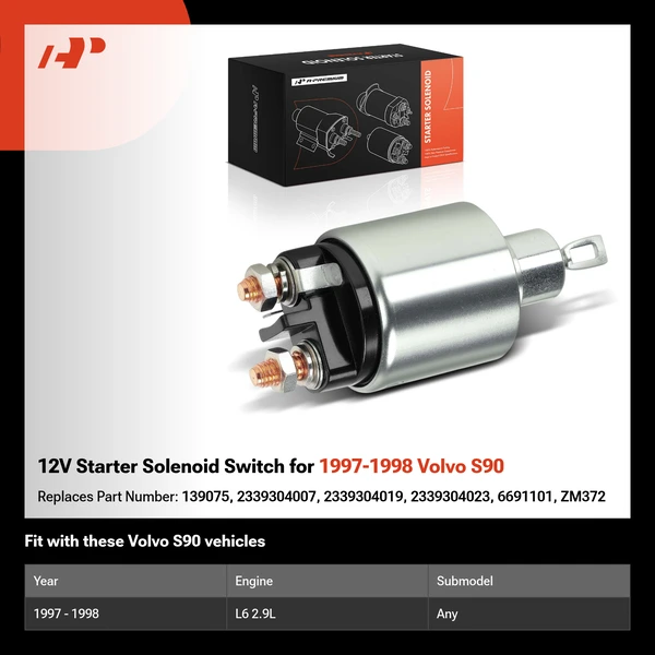 12V Starter Solenoid Switch for 1997-1998 Volvo S90